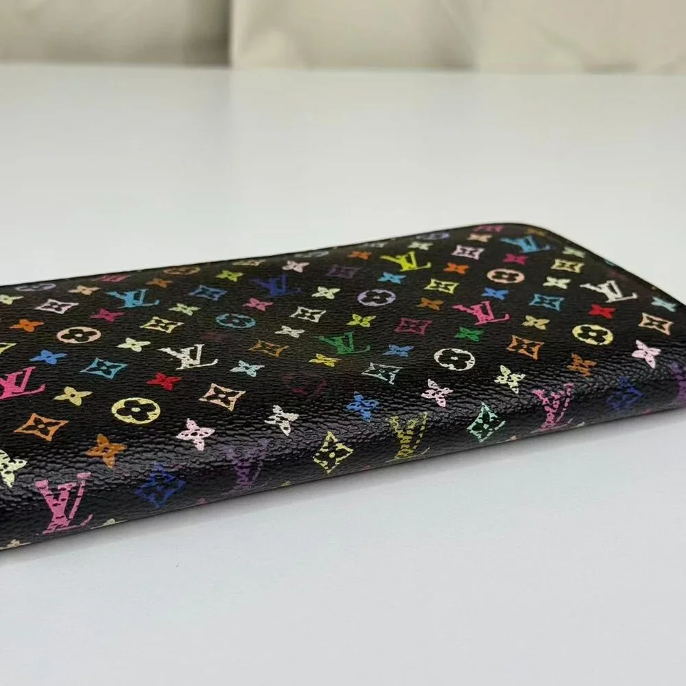 Louis Vuitton Black Multicolor Wallet with Colorful Monogram Design